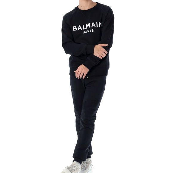Balmain Cotton Sweatshirt with Logo Print - Picture 4 of 5